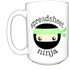 Work Humor Coffee Mugs - Spreadsheet Ninja - For Coworker Boss Employee Cubemate Secretary Admin Administrative Assistant - Larger 15oz Size (Spreadsheet Ninja)